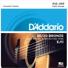 DADDARIO EJ11 AKUSTİK GİTAR TEL SETİ, 12-53, 80/20 BRONZE, LIGHT DADDARIO EJ11 AKUSTİK GİTAR TEL SETİ, 12-53, 80/20 BRONZE, LIGHT