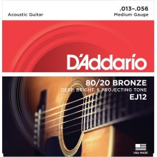 DADDARIO EJ12 AKUSTİK GİTAR TEL SETİ, 13-56, 80/20 BRONZE, MEDIUM DADDARIO EJ12 AKUSTİK GİTAR TEL SETİ, 13-56, 80/20 BRONZE, MEDIUM